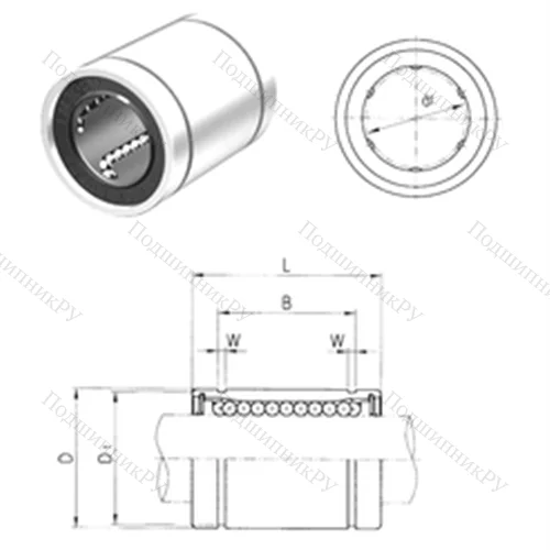 Подшипник шариковый линейный LM 6