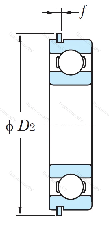 Однорядный шариковый подшипник 6006 2RS NR