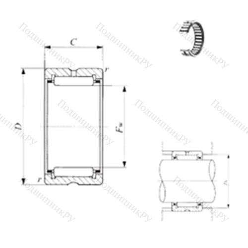 Подшипник игольчатый радиальный TAF 9011035