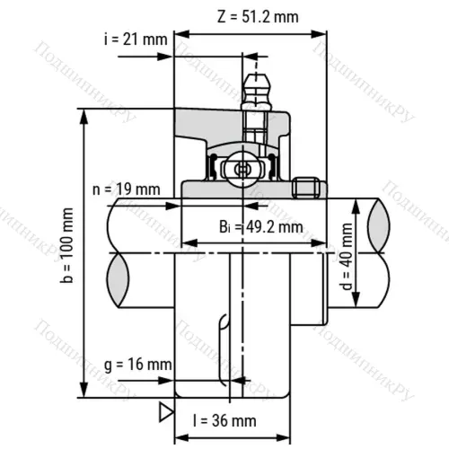 Подшипниковый узел UCFL 208 - Вал: 40 мм