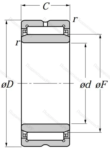 Игольчатый подшипник NA 6901 R