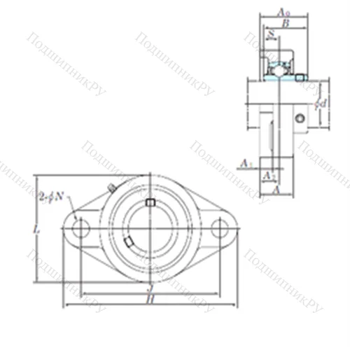 Подшипниковый узел шариковый радиальный UCFL 205-14