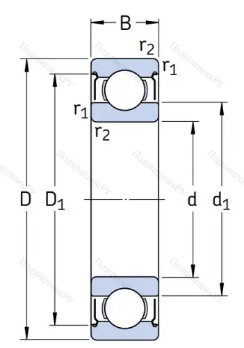 Однорядный шариковый подшипник W 638/3 - 2Z в Ставрополе