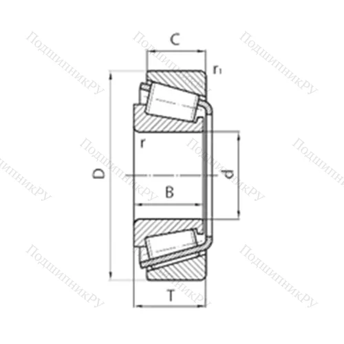 Подшипник роликовый радиально-упорный 44KB 721