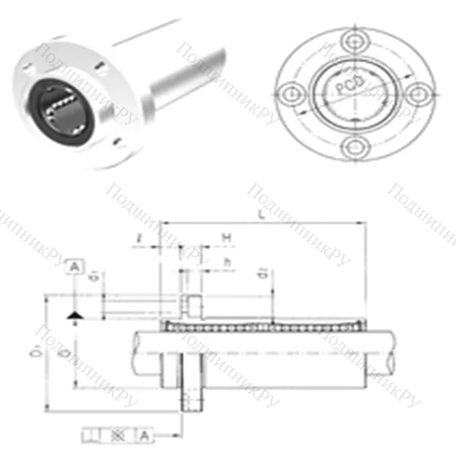 Подшипник шариковый линейный LMEFP 40L