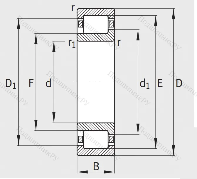 Роликовый цилиндрический подшипник NJ 207 E XL TVP 2