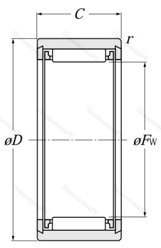 Игольчатый подшипник NK 12/12 NTN от производителя  NTN
