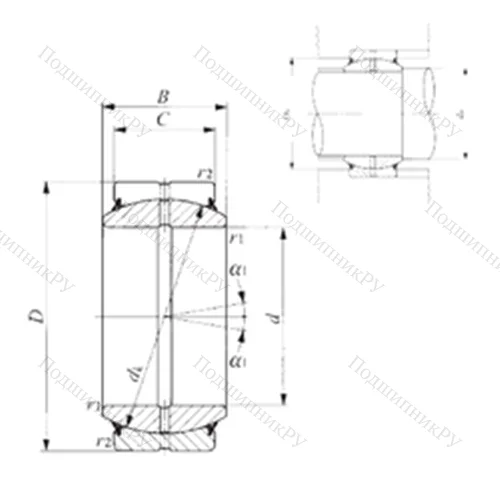 Подшипник скольжения сферический GE 17ES-2RS