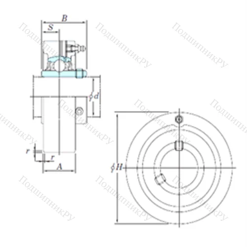 Подшипниковый узел шариковый радиальный UCCX 07-22