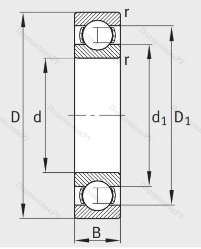 Однорядный шариковый подшипник 6217 от производителя  FAG