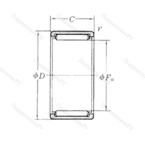 Подшипник игольчатый радиальный RLM 607230