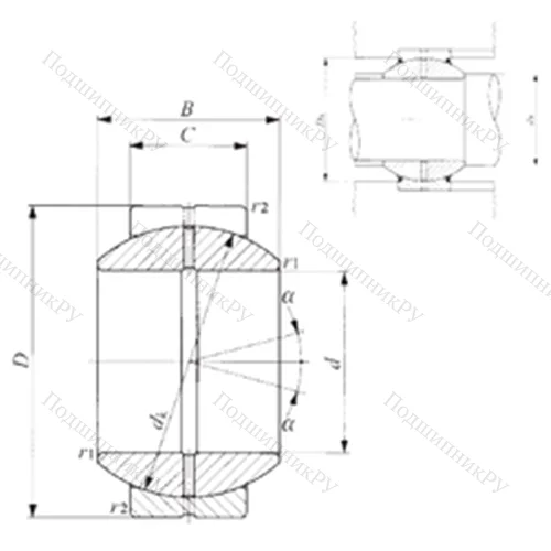 Подшипник скольжения сферический GE 140GS