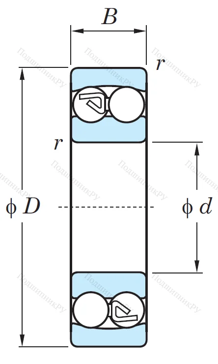 Двухрядный шариковый подшипник 2310 MG