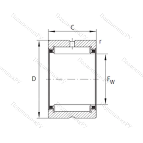 Подшипник игольчатый радиальный NK 75/25-XL