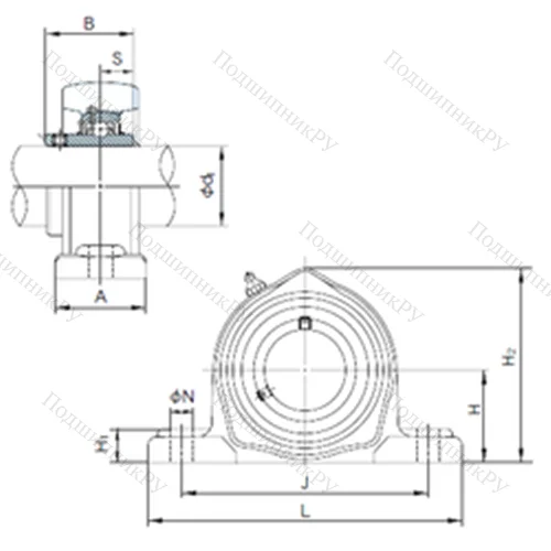 Подшипниковый узел шариковый радиальный UCPK 324
