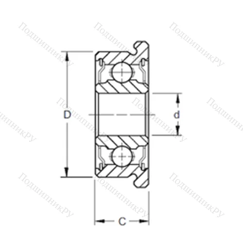 Подшипник шариковый радиальный SF 696A-2RS