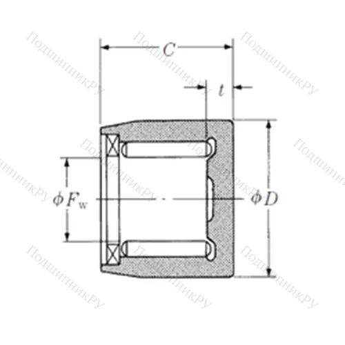 Подшипник игольчатый радиальный NSA 02601