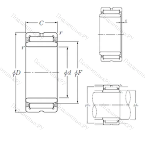 Подшипник игольчатый радиальный NA 4852