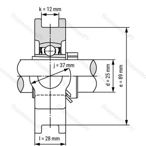 Подшипниковый узел UKT 206+H 2306 - Вал: 25 мм