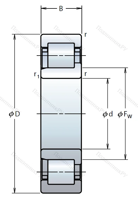 Роликовый цилиндрический подшипник NJ 218 W C 3