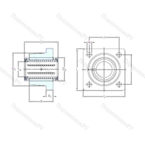 Подшипник шариковый линейный LVCR 30-2LS от производителя  SKF