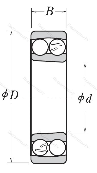 Двухрядный шариковый подшипник 2311 K