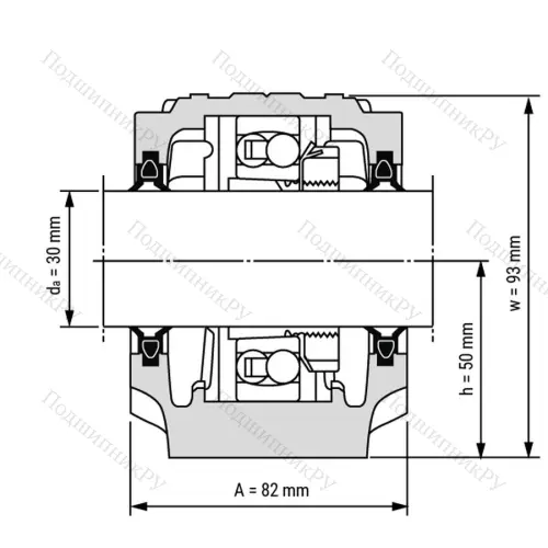 Разборный корпус опорного блока SNL 507-606 / Вал 30мм
