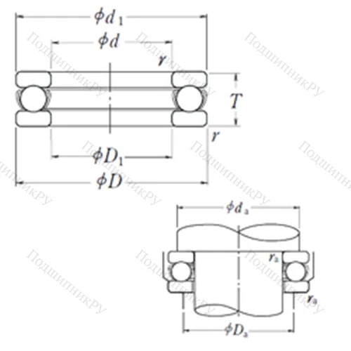 Подшипник шариковый упорный 51226X от производителя  NSK