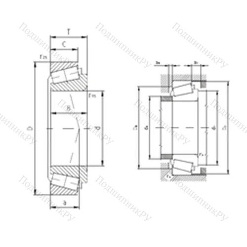 Подшипник роликовый радиально-упорный 32007AX