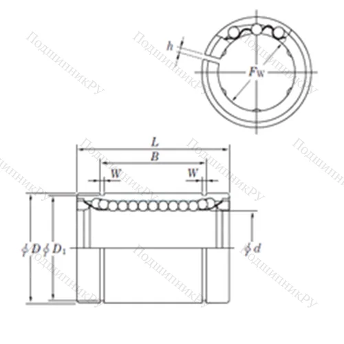 Подшипник шариковый линейный SESDM 13 AJ от производителя  KOYO