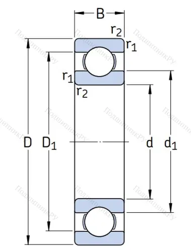 Однорядный шариковый подшипник W 61800 в Ставрополе