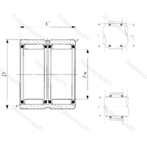 Подшипник игольчатый радиальный RNAFW 405540