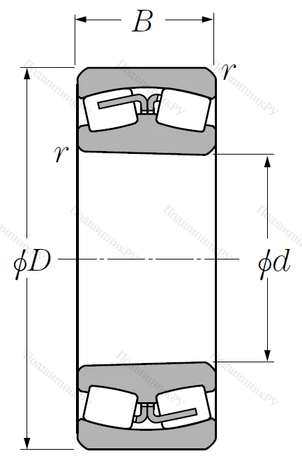 Сферический роликовый подшипник с конической посадкой на вал
