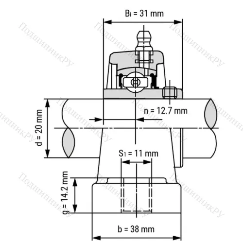 Подшипниковый узел SSUCPPL 204-W - Вал: 20 мм от производителя  LPZ