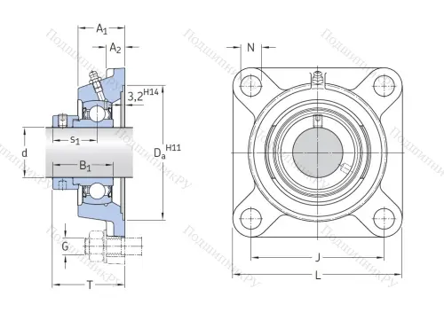 Подшипниковый узел FY 35 FM