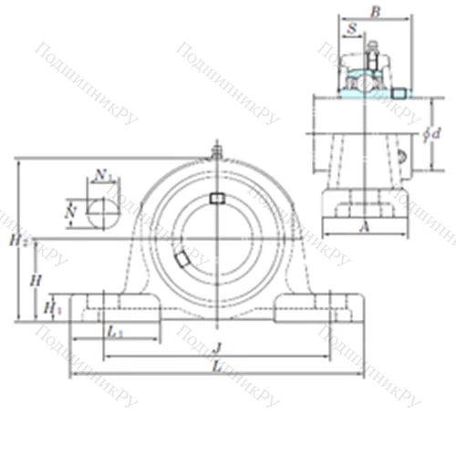 Подшипниковый узел шариковый радиальный UCPX 07-23