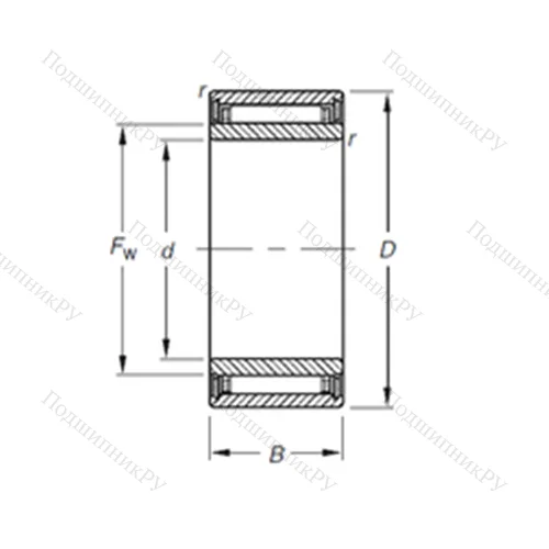 Подшипник игольчатый радиальный NKJ 7/16TN
