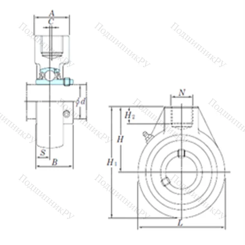 Подшипниковый узел шариковый радиальный UCHA 207-21