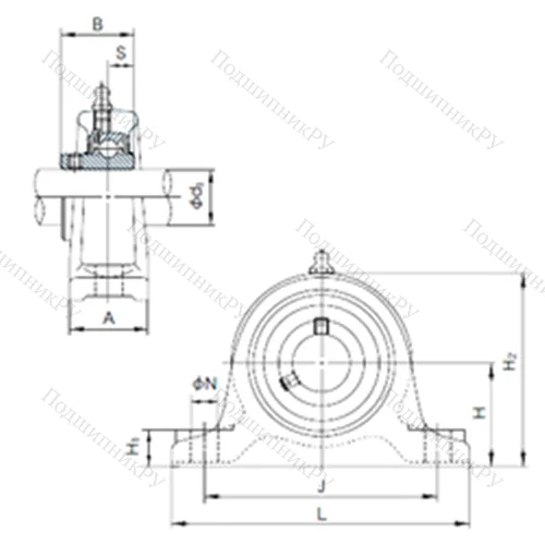 Подшипниковый узел шариковый радиальный UCIP 212