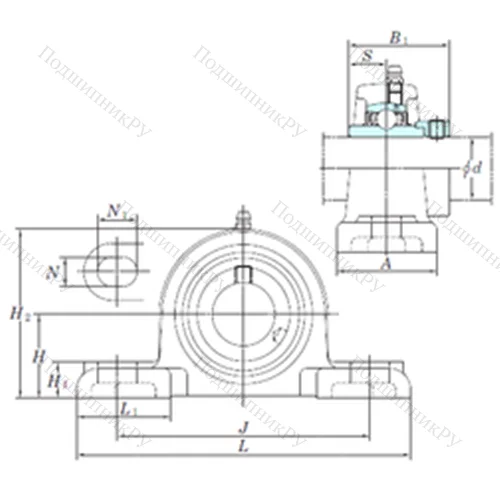 Подшипниковый узел шариковый радиальный NAPK 209