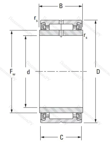 Игольчатый подшипник NA 4908 A 2RS