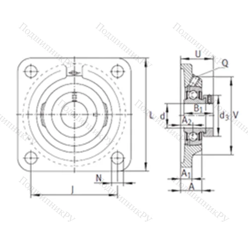 Подшипниковый узел шариковый радиальный PCF 50