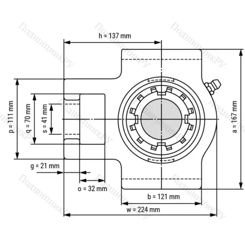 Подшипниковый узел UKT 213+H 2313 - Вал: 60 мм