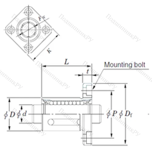 Подшипник шариковый линейный SDMK 40
