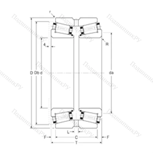 Подшипник роликовый радиально-упорный 100034X/100080G