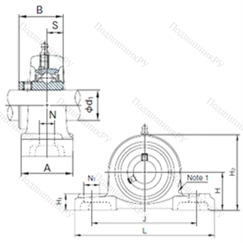 Подшипниковый узел шариковый радиальный UCPX 11