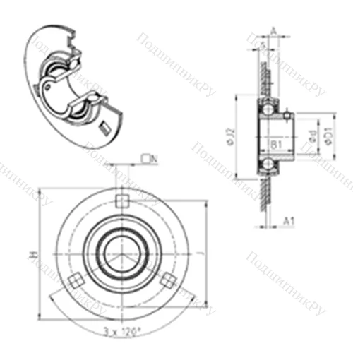 Подшипниковый узел шариковый радиальный USPF 207