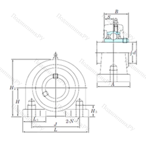 Подшипниковый узел шариковый радиальный UCPA 209-26