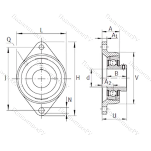 Подшипниковый узел шариковый радиальный PCJTY 5/8