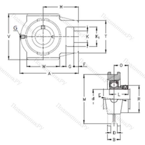 Подшипниковый узел шариковый радиальный RTUEY 65